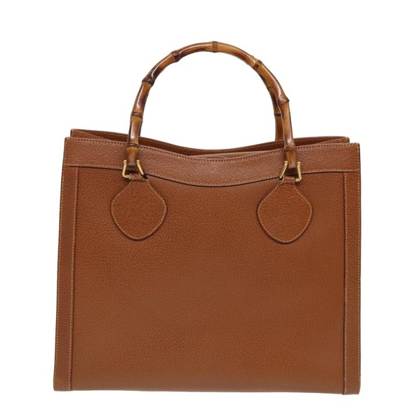 GUCCI Bamboo Hand Bag Leather Brown 002 1186 0260 Auth 81198 - Picture 13 of 16